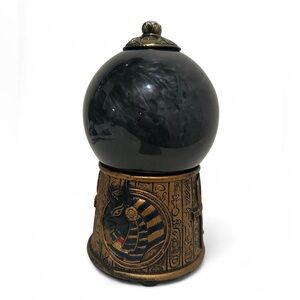 Pacifica Black and Gold Glass Sphere Art